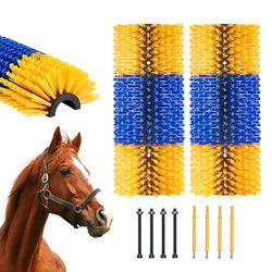 VEVOR Krasborstel, 2 stk. Paardenborstel met 4 schroeven, 51x19x10cm Veeborstel, voor het verlichten van jeuk en voor reiniging, vachtverzorging, schuurborstel, krabborstel voor paarden, varkens &