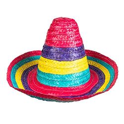 Boland 95475 Puebla Kinderombrero, diameter 40 cm, kleurrijke strohoed, hoed, hoofddeksel, kinderfeest, kostuum, carnaval, themafeest