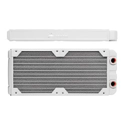 Corsair Hydro X Series, XR5 Radiateur de 240 mm (Doubles Fixations Ventilateur de 120 mm, Installation Facile, Construction en Cuivre Premium, Guides de Vis de Ventilateur Inclus) Blanc