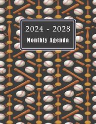 2024 - 2028 Monthly Agenda: Multi-year Organizer - from 2024 to 2028 Monthly Calendar 60 months with Holidays To Do List Goals