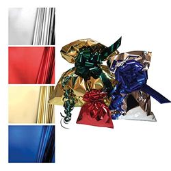 PNP – 50 enveloppes Cadeau en PPL en métal poli doré 20 x 35 cm sans se chevauchent adhésif