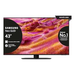 Samsung Smart TV 43'' QE43QN94FATXZT Neo QLED 4K Mini LED, NQ4 AI Gen3 Processor, 4K AI Upscaling Pro, Glare Free, Motion Xcelerator 165Hz, Dolby Atmos & OTS Lite, NeoSlim Design, 2025, 43"