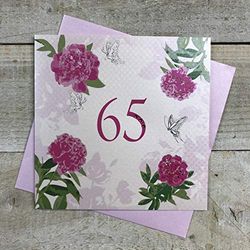 WHITE COTTON CARDS Pdr65 65 Rose Roses Carte de vœux Faite à la Main
