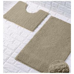 Gaveno Cavailia Super Absorbent (2PC) Shiny Microfiber Bath Set - [ Beige ]