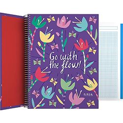 Grafoplás 16502634 Hardcover Notebook, Cardboard, A4, Squared 5 x 5, 5 Colour Bands, Elena Corredoira Collection, Flow, FSC Certified, 140 Micro-Perforated Sheets, 4 Drills, 5 Bands Colour