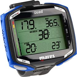 Mares Quad, Ordenador para Buceo Multimezcla, de Pantalla Grande, Azul/Negro, Unisex