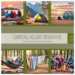 Camping holiday adventure - AI camping dreams for holiday planning (Wall Calendar 2026 12" x 24" / 30 x 60 cm (open)) CALVENDO 12 Month Wall Calendar