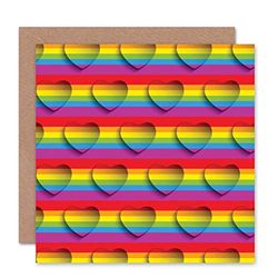 Wee Blue Coo Love Heart Rainbow Gay Colourful Romance Valentines Birthday Sealed Greeting Card Plus Envelope Blank inside