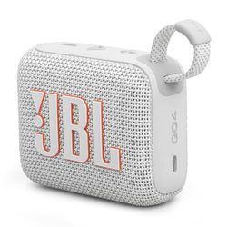 JBL Go 4 in White - Portable Bluetooth Speaker Box Pro Sound, Deep Bass and Playtime Boost Function - Waterproof and Dustproof - 7 Hours Runtime