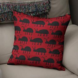 Bonamaison Decorative Cushion Cover, Polycotton, Red, Standard