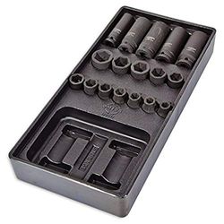 Omega Mechanix M0017 Set Bussole per Avvitatore, 1/2", 17 Pezzi