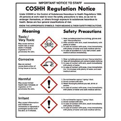 Vogue COSHH Vinyl Regulations Self-adhesive Sign L903