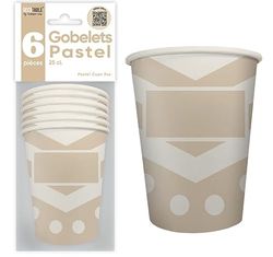 surprisez vous GOBELETS X 6 PASTEL 25CL BLANC