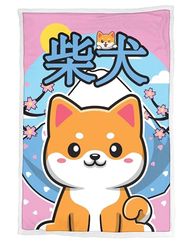 Homadict Sherpa plaid Shiba inu – Kawai – 100 x 150 cm – officiële licentie