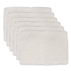 DII CAMZ37829 PLACEMAT Jute Bleached S/6, marfim sólido 6 peças