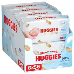 Huggies Pure Extra Care Salviette Umidificate per Bambini, 8 Confezioni da 56 Salviette