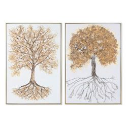 Home ESPRIT Cuadro Árbol Moderno 82 x 5 x 122 cm (2 Unidades)