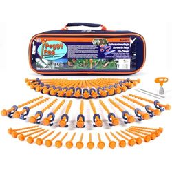 Peggy Peg Startkit met schroefharingen en combi-gereedschap, grondschroevenset voor zachte tot harde vloeren, tentharingen ideaal voor camping en outdoor, tentbevestiging