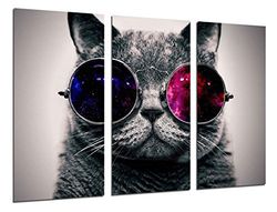 Fotografisk Box Lennon Katt, Vintage Glasögon Total storlek: 97 x 62 cm XXL