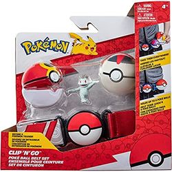 Pokemon PKW - Clip 'N' Go Poke Ball Belt Set (Repeat Ball, Timer Ball, and Machop) W10 PKW2717