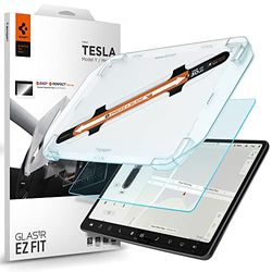 Spigen Glas.tR EZ Fit Screenprotector compatibel met Tesla Model 3 (2017-2023), Model Y (2020-2024), met sjabloon voor installatie, Mat, Anti-Vingerafdruk, 9H gehard glas