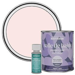 Rust-Oleum Pink Water-Resistant Bathroom Tile Paint in Gloss Finish - Strawberry Vanilla 750ml