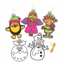 Baker Ross FC187 Kerst wiebeloogjes zonnevangers - Pak van 8, zonnevanger voor kinderen om te versieren en weer te geven, maak je eigen tuindecoraties