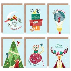 Wee Blue Coo Festive Cute and Quirky Christmas Card Pack