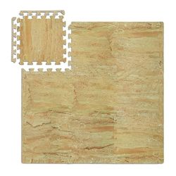 Relaxdays foam tegels, 9 puzzelmatten voor sport & fitnessapparaten, 0,85 m², EVA schuim, BPA-vrij, steen optiek, beige
