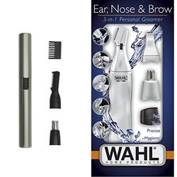 Wahl 5640-1016 Regolabarba, Nero/Alluminio & 3 in 1 Personal Nasen-Ohrhaartrimmer, batteria