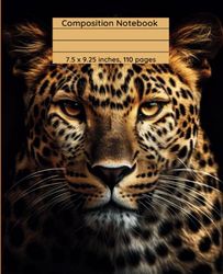 Composition Notebook: Cheetah Cover, 110 Lined Pages