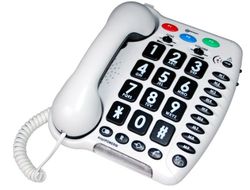 Geemarc Amplipower 50 - Téléphone Filaire avec Volume de Réception Amplifié, Grosses Touches et Sonnerie Puissante - Idéal pour Les Personnes Agées et Malentendantes - Version FR