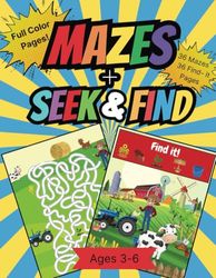 Mazes Plus Seek & Find (For Ages 3-6)