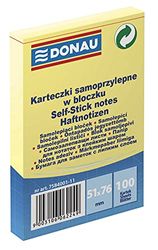 Bloc-notes adhésives DONAU, 51x76mm, 1x100 feuilles, jaune clair