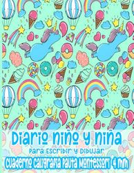 Diario niños y niñas -Cuaderno A4 Para Caligrafía Pauta Montessori 4 mm-: Diario Infantil Para Escribir y Dibujar. Mejorar La Caligrafia.