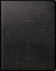 rido/idé 702406490 boeken-/managerkalender TM (2 pagina's = 1 week, 205 x 260 mm, kunstleren omslag prestige, kalender 202020) zwart