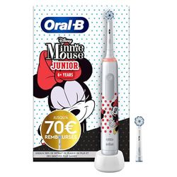 Oral-B Junior Brosse À Dents Électrique Disney Minie Mousse, 2 Brossettes Sensi Ultrathin, 2 Modes de Brossage, 6 Ans Et Plus