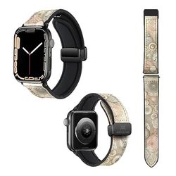 Correa reloj para Apple IWatch 18 mm (38/40/41/42/44/45 mm) de Silicona y Cuero auténtico: Rosetón
