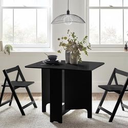Julian Bowen Table Basse Gatan avec 2 chaises - Noir, Bois, 70 x 80 x 100