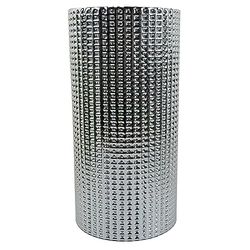 Designer Glass Vases, 30cm Silver Dot