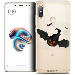 Caseink Hoes voor Xiaomi Redmi Note 5 (5.99) Beschermhoes Case [Crystal Beschermhoes Case Gel HD Collectie Halloween Design Chauve Citrouille - Flexibel - Ultra dun - Gedrukt in Frankrijk]