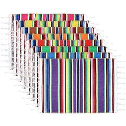 Gkhowiu Tapis de Table Mexicains, Assortiment Sets Table, DéCorations de Mariage pour FêTes, Chemin de Table de Couverture Une Franges 12 X 16 Pouces (Sets de Table de Couleurs AléAtoires)
