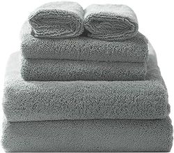 Glart 49M4G Premium Quality Absorbent Microfibre Hand Towels. Easily Dries Skin And Hair Just by Dabbing. Set of 6, Colour: Grey