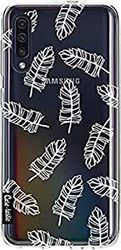 Telefonskal, tunt TPU-fodral. Stötdämpande och reptåligt fodral – fjäderkonturtryck – CASETASTIC, Mjukt fodral, Samsung Galaxy A50 (2019), Fjädrarkontur