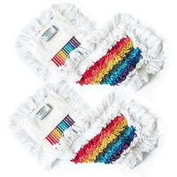 boertlay 40 cm, 2 panni arcobaleno per pavimenti in parquet professionale di cotone ad alte prestazioni, in puro cotone, arcobaleno