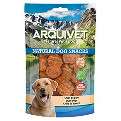 ARQUIVET Chips d'anatra - 100 g - Snack per cani naturali - 100% naturali - prelibatezze per cani - Prodotto leggero - Molto ricco di sostanze nutritive