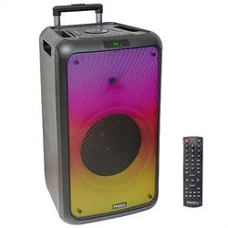 Ibiza - STREET-WAVE-MAX - Sistema di altoparlanti portatili a batteria da 600W/12" con Bluetooth, USB e microSD - Effetti LED WAVE e connessione wireless TWS - Nero