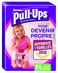 Huggies Pull-Ups Fille Taille 5/Medium (11-18 kg), Couche-Culotte d'Apprentissage de la Propreté Disney Princesses, 26 culottes