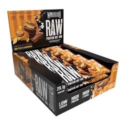 Warrior Raw Protein Bars – 12 x 75g Oat Bar Flapjacks – High Fibre, Low Sugar – Ideal Meal Replacement or Healthy Nutrition Energy Snacks - HFSS / GMP Certified – UK Made (Chocolate Peanut Butter)