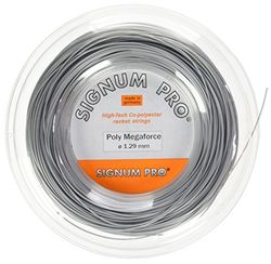 Signum Pro Unisex's Poly Mega Force String Reel-Silver, 1,29 mm